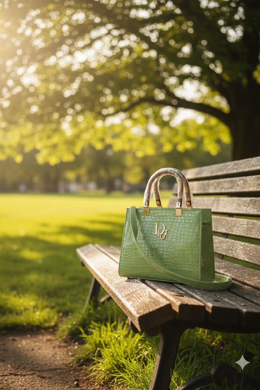 Green handbag on a bench
Bags, Fashion, Women