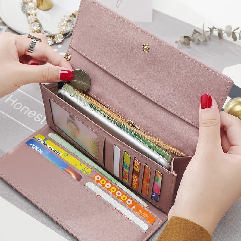 Double Zipper Clutch with Wrist Strap