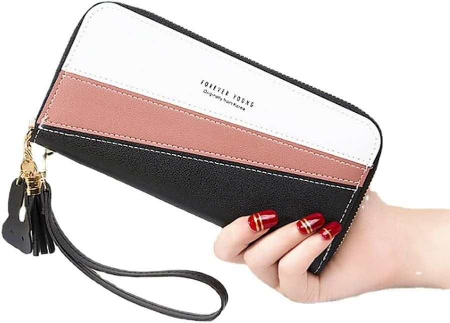 Double Zipper Clutch with Wrist Strap