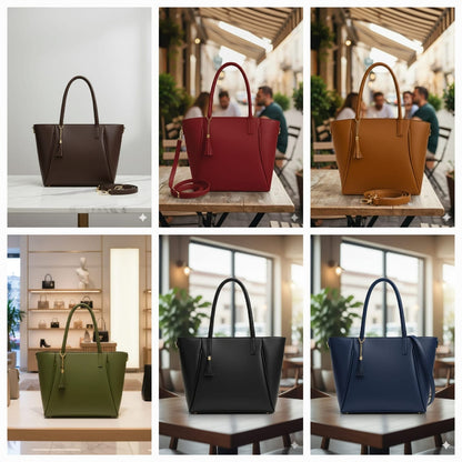 Noir Tassel Structured Tote Bag