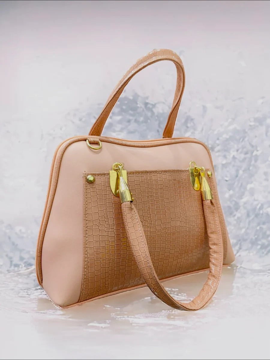 Structured leather satchel